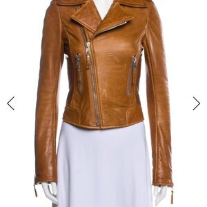 Balenciaga 2009 Biker Jacket Brown Lambskin Leather Jacket- size small / 38